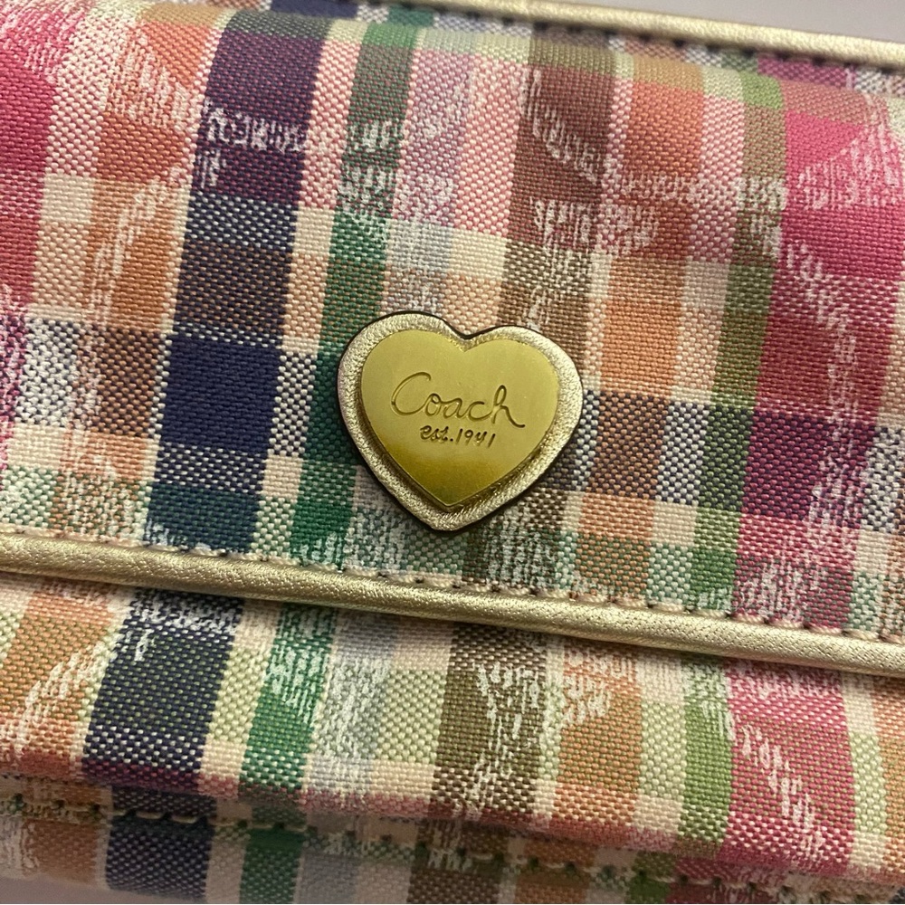 Coach Poppy Glam Madras Wristlet EUC - Picture 2 of 10